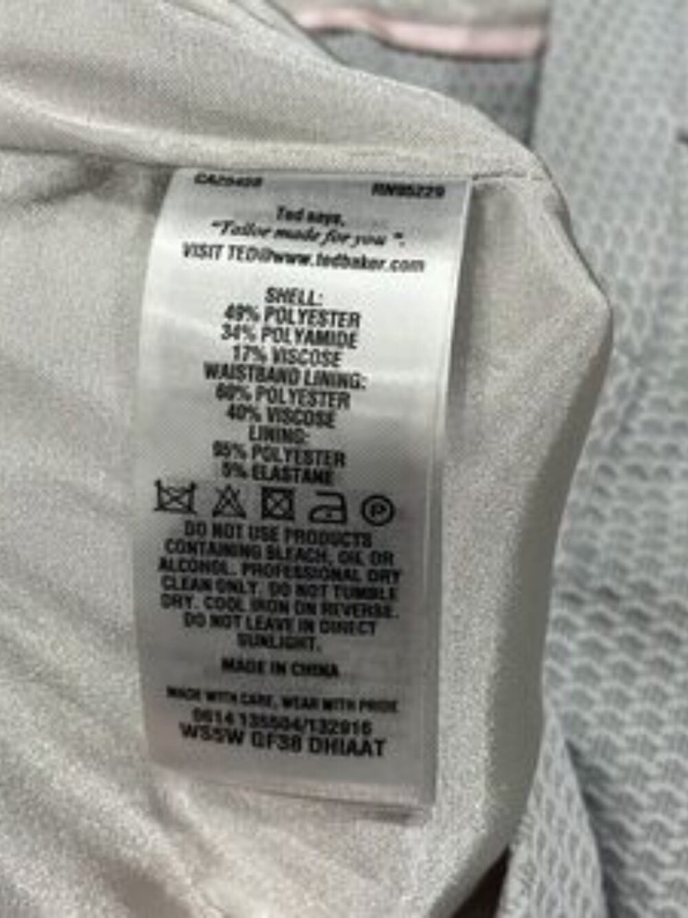 Ted Baker Working Title Light Grey Pants - Picture 2 of 13